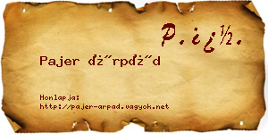 Pajer Árpád névjegykártya