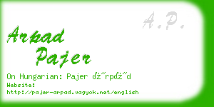 arpad pajer business card